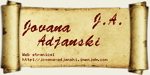 Jovana Ađanski vizit kartica